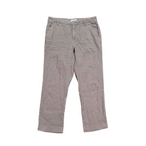 Lila Ryan Stitch Fix Linen Utility Pants Tapered Olive Green Women's Large